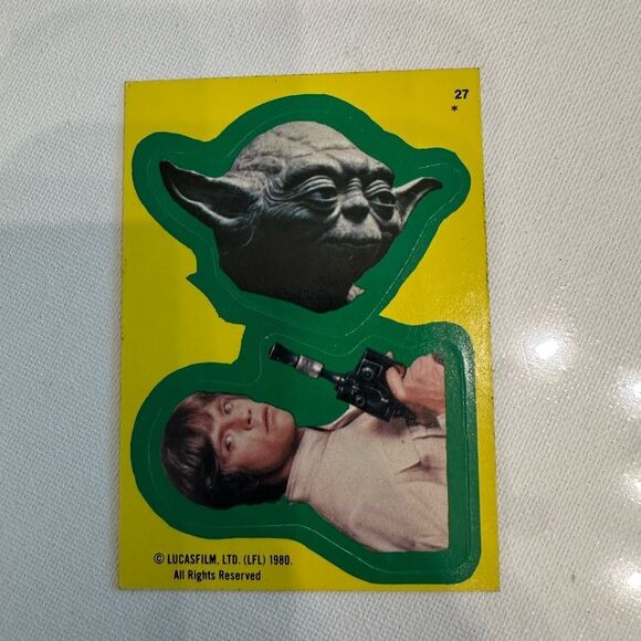 Star Wars Trading Card with Green and Yellow Design - Picture 1 of 3
